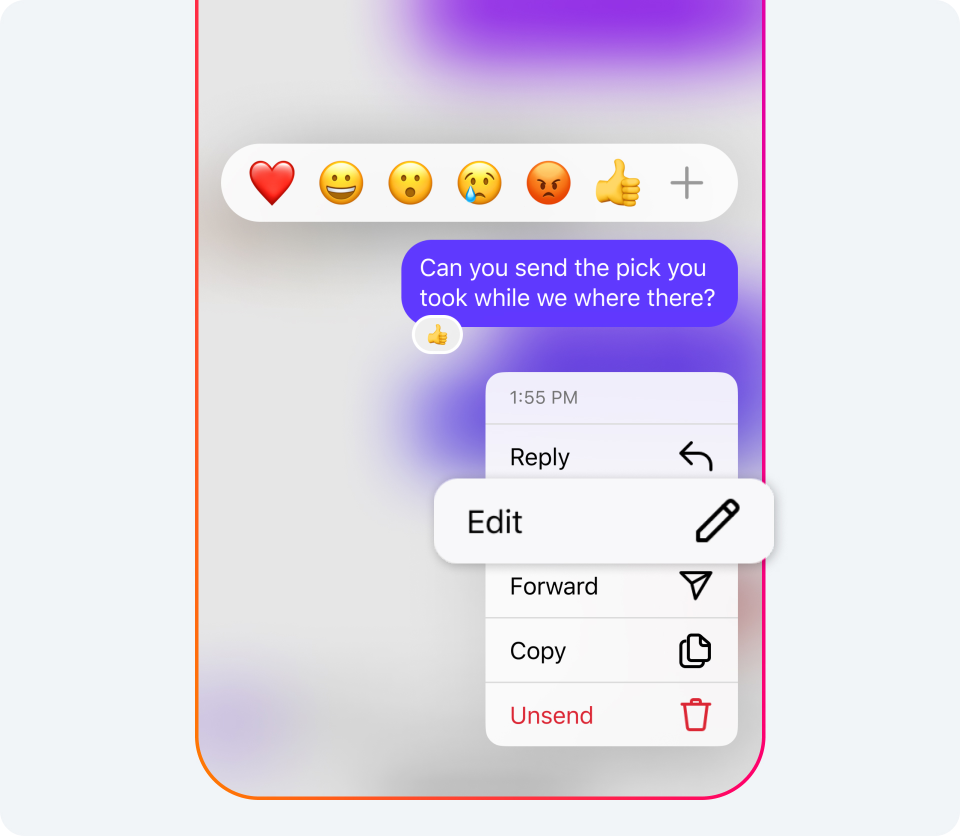 Instagram Edit your messages