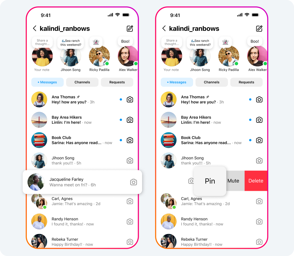 Instagram - Pin Chats to Top of Inbox
