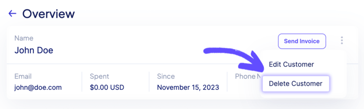 How to delete a customer on Stan Store