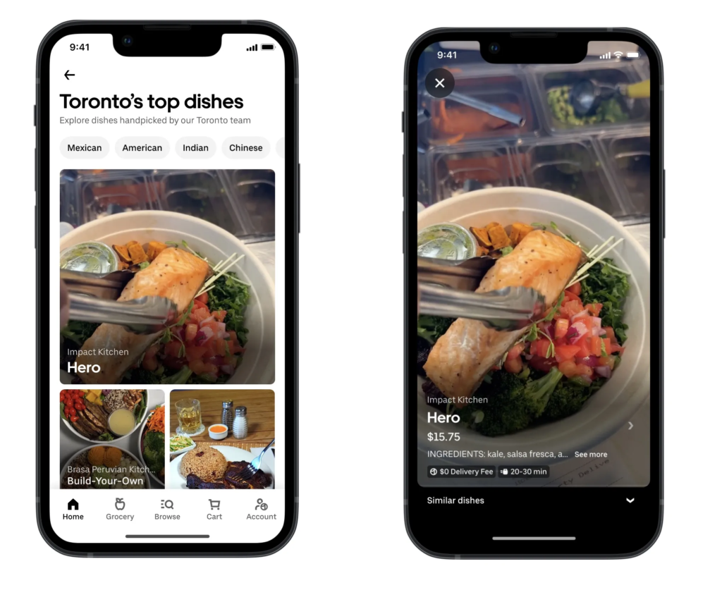 Uber Eats TikTok Feed